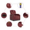 vidaXL Sill&oacute;n de masaje reclinable cuero sint&eacute;tico rojo tinto