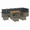 vidaXL Conjunto de sof&aacute;s de jard&iacute;n 10 uds. Gris rat&aacute;n sint&eacute;tico