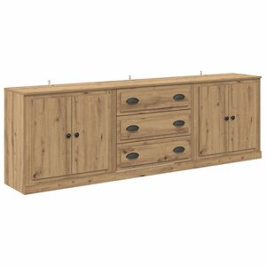 vidaXL Tableros Lateral 3 pcs Roble Artesanal 210 x 35,5 x 67,5 cm