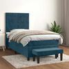 vidaXL Cama box spring con colch&oacute;n terciopelo azul oscuro 100x200 cm