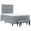 vidaXL Cama tipo Box Spring con colch&oacute;n Gris Claro 120 x 200 cm tela