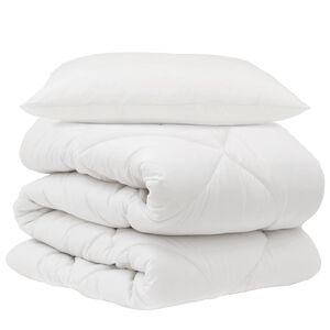 vidaXL Edred&oacute;n con almohada 2 uds. Blanco Microfibra