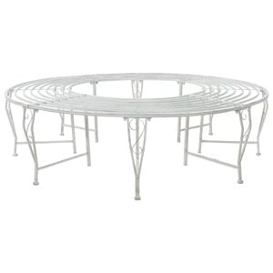 vidaXL Banco de &Aacute;rbol 8-N&uacute;mero de plazas &Oslash; 160 x 44 cm Acero