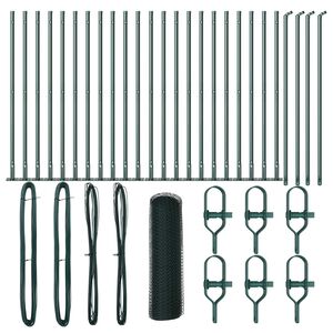 vidaXL Poste de Valla Verde