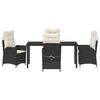 vidaXL Conjunto de Comedor de Jard&iacute;n 5 pcs Negro rat&aacute;n sint&eacute;tico