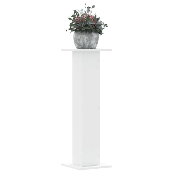 vidaXL Soportes de plantas 2 uds madera ingenier&iacute;a blanco 30x30x95 cm