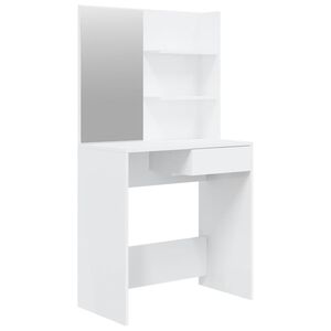 vidaXL Tocador con espejo blanco brillante 74,5x40x141 cm