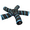 vidaXL T&uacute;nel para gatos con 5 salidas poli&eacute;ster negro y azul 25 cm