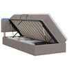 vidaXL Cama de almacenamiento LED con colch&oacute;n Topo 90 x 200 cm Tela