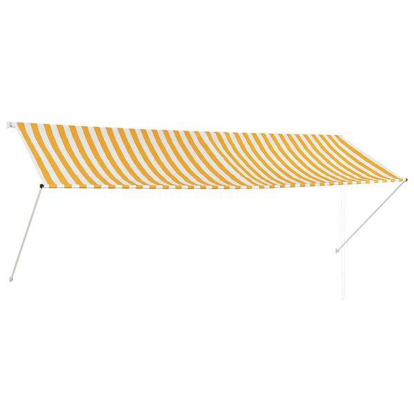 vidaXL Toldo retr&aacute;ctil 350x150 cm amarillo y blanco