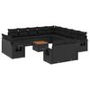 vidaXL Set sof&aacute;s de jard&iacute;n 14 pzas con cojines rat&aacute;n sint&eacute;tico negro