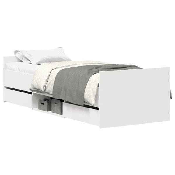 vidaXL Estructura de cama con cabecero piecero blanca 90x190 cm