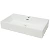 vidaXL Lavabo con orificio para grifo cer&aacute;mica 76x42,5x14,5 cm blanco