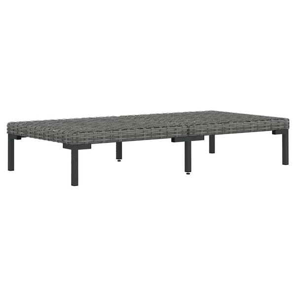 vidaXL Muebles jardín 3 pzas ratán sintético semicircular gris oscuro