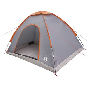 vidaXL Tienda de camping 4 persona Gris y naranja