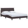 vidaXL Estructura de cama sin colch&oacute;n Hanko tela marr&oacute;n oscuro 120x200 cm