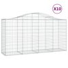 vidaXL Cestas de gaviones 10 uds forma de arco hierro 200x50x100/120cm