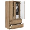 vidaXL Gabinete de Ba&ntilde;o con caj&oacute;n Roble artesanal 79,5 x 49 x 156 cm