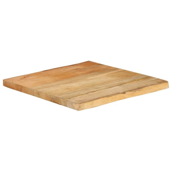 vidaXL Tablero de mesa borde natural madera maciza mango 40x40x3,8 cm