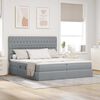 vidaXL Cama con almacenamiento Gris Claro 180 x 200 cm Cuero sint&eacute;tico