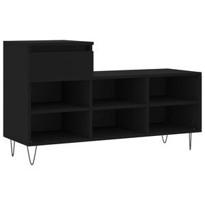 vidaXL Zapatero madera contrachapada negro 102x36x60 cm