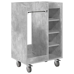 vidaXL Armario de Golf con rueda Liso Gris Concreto 65 x 45 x 98 cm