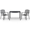 vidaXL Juego de comedor de jard&iacute;n 3 piezas acero gris antracita