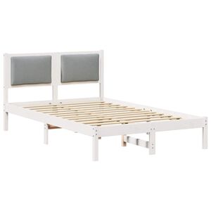 vidaXL Estructura de cama con cabecera Gris Claro 120 x 200 cm