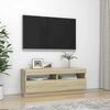 vidaXL Mueble de TV con luces LED roble Sonoma 100x35x40 cm