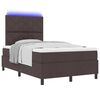 vidaXL Cama tipo Box Spring con LED Marr&oacute;n oscuro 120 x 200 cm tela