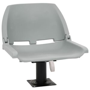 vidaXL Asientos plegables de barco sin coj&iacute;n gris 2 uds 48x51x41 cm
