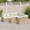 vidaXL Conjunto de sof&aacute; de jard&iacute;n con coj&iacute;n 9 pcs Beige y Crema
