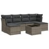 vidaXL Set de sof&aacute;s de jard&iacute;n 7 piezas con cojines rat&aacute;n PE gris