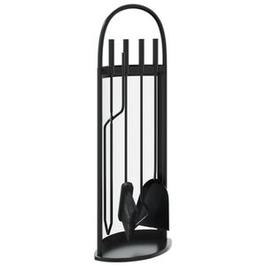vidaXL Juego de herramientas para chimenea de 5 piezas, 23 x 15 x 66 cm, acero