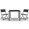 vidaXL Juego de comedor de jard&iacute;n 3 piezas acero