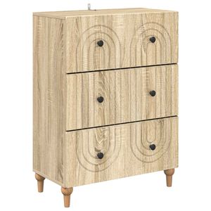 vidaXL Cajonera Roble Sonoma 66 x 34,5 x 90 cm Madera de Ingenier&iacute;a