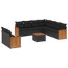 vidaXL Set de sof&aacute;s de jard&iacute;n 10 pzas cojines rat&aacute;n sint&eacute;tico negro