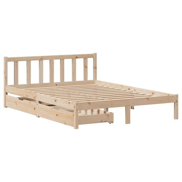 vidaXL Estructura de cama sin colchón madera de pino blanco 150x200 cm