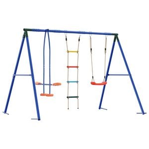 vidaXL Juego de Columpios Exterior Multicolor acero y PE
