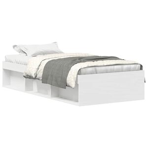 vidaXL Estructura de cama individual sin colchón blanco 75x190 cm