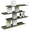 vidaXL Estante flotante 4 pcs Verde Oliva 80 x 18 x 2,5 cm Acero