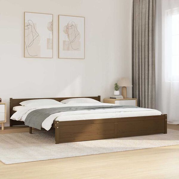 vidaXL Estructura cama sin colchón madera maciza marrón miel 200x200cm
