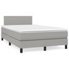 vidaXL Cama box spring con colch&oacute;n y LED tela gris claro 120x190 cm