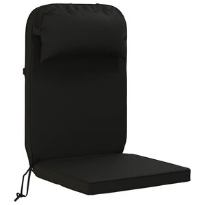 vidaXL Coj&iacute;n para tumbona de sol 100% Poli&eacute;ster Negro 55 x 124 x 5 cm