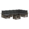 vidaXL Conjunto de sof&aacute;s de jard&iacute;n 9 uds. Gris y Gris Oscuro