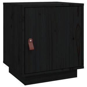 vidaXL Mesita de noche madera maciza de pino negro 40x34x45 cm