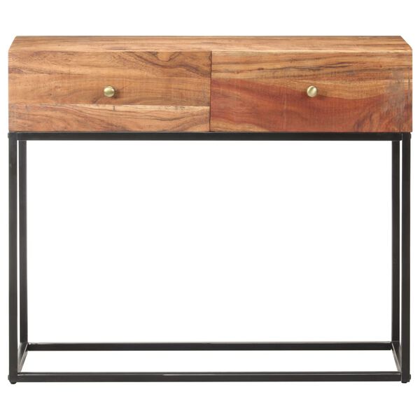 vidaXL Mesa consola de madera de acacia rugosa 90x35x75 cm