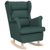 vidaXL Silla mecedora de tela verde oscuro 74x90x102 cm