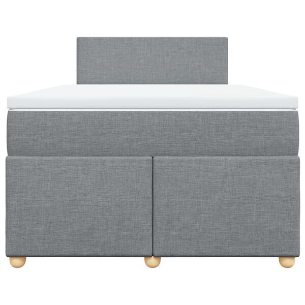 vidaXL Cama box spring con colch&oacute;n tela gris claro 120x200 cm