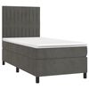 vidaXL Cama box spring colch&oacute;n y LED terciopelo gris oscuro 90x190 cm